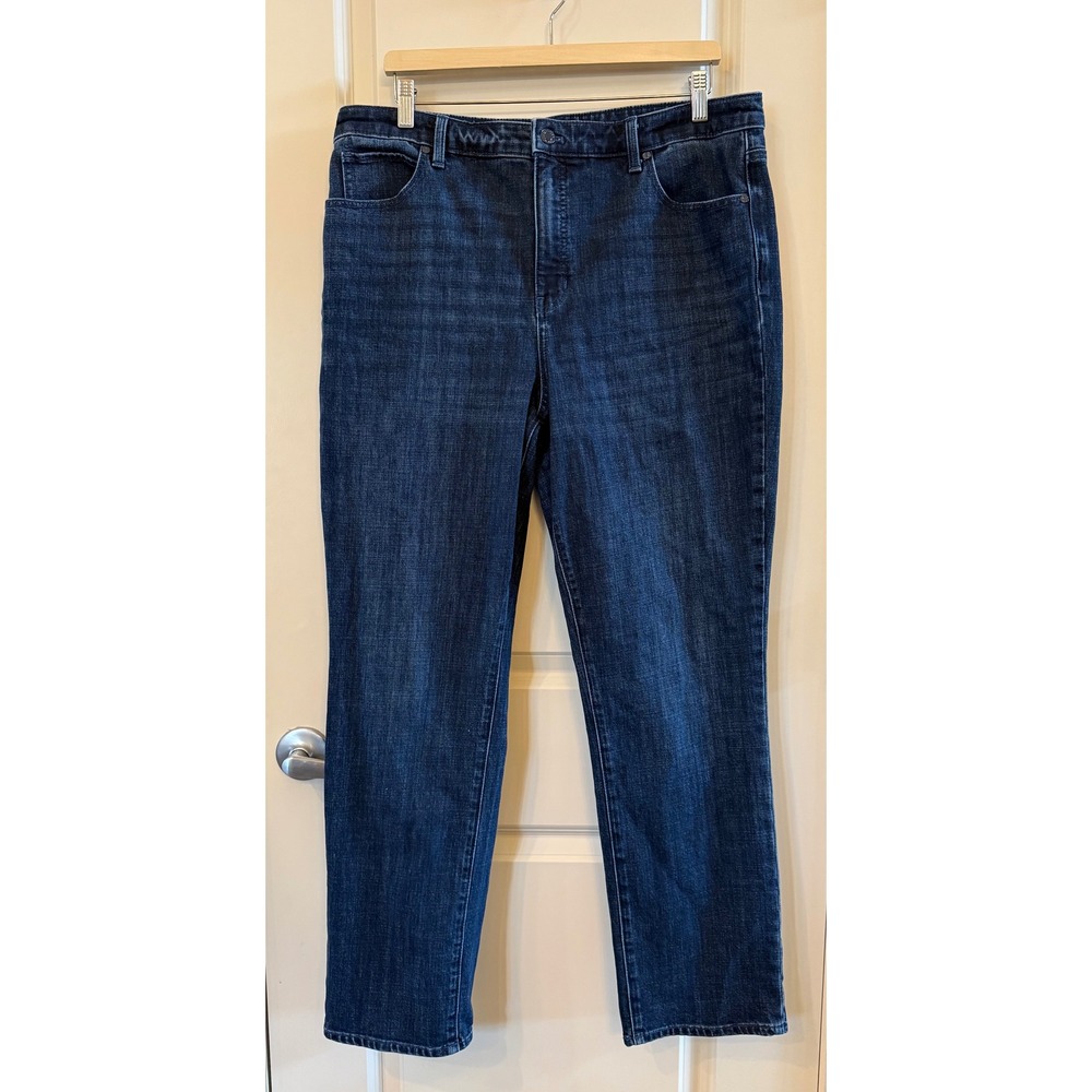 Talbots Women's Plus Size Straight Leg Dark Wash High Rise Denim Jeans Size 16